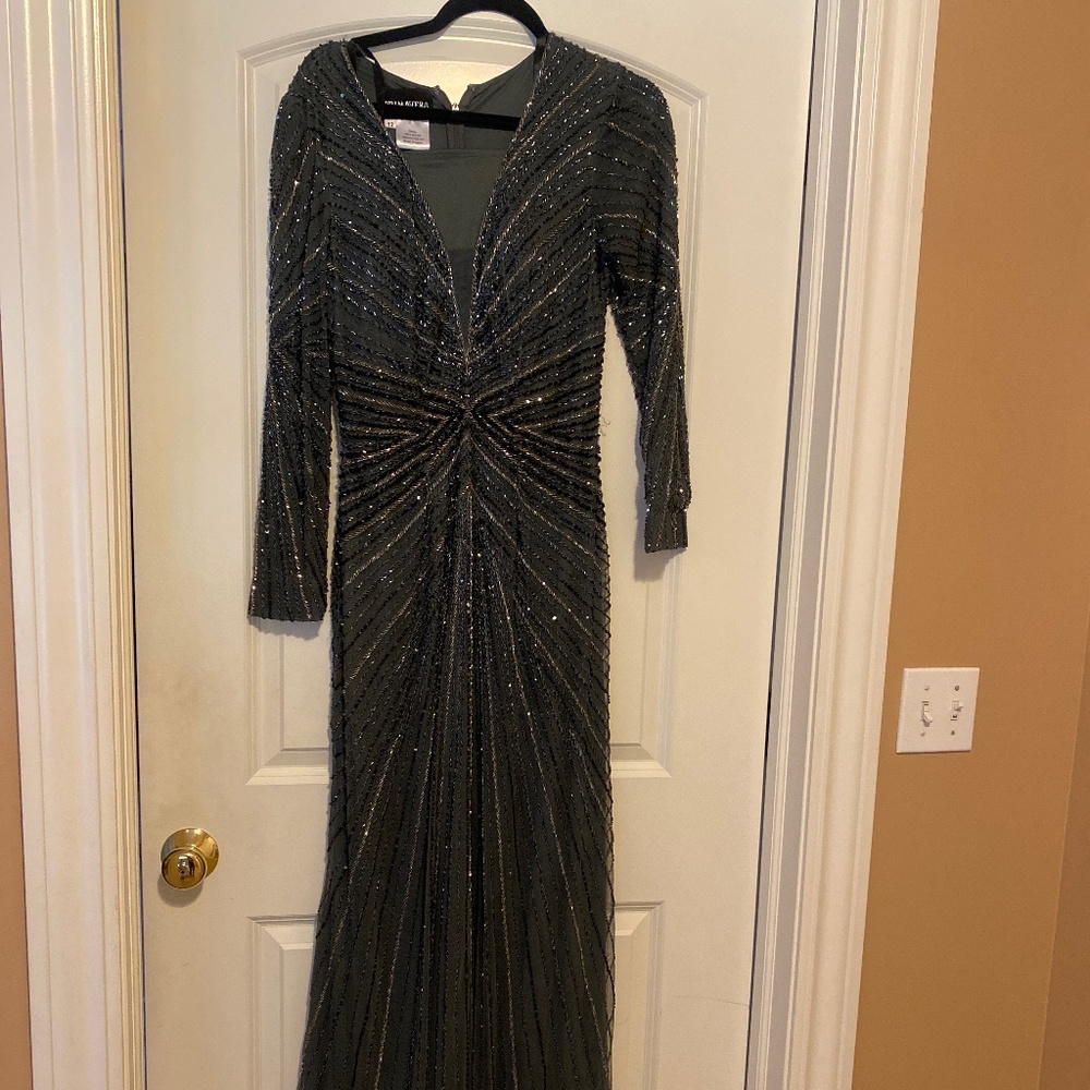 grey Primavera beaded gown